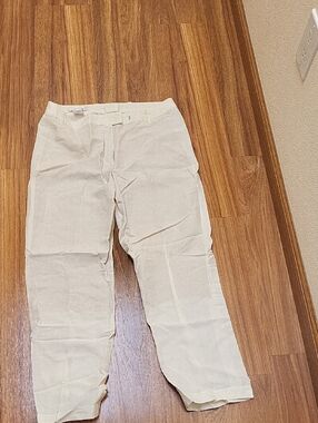 Escada Cream Women's Linen-Blend Chinos